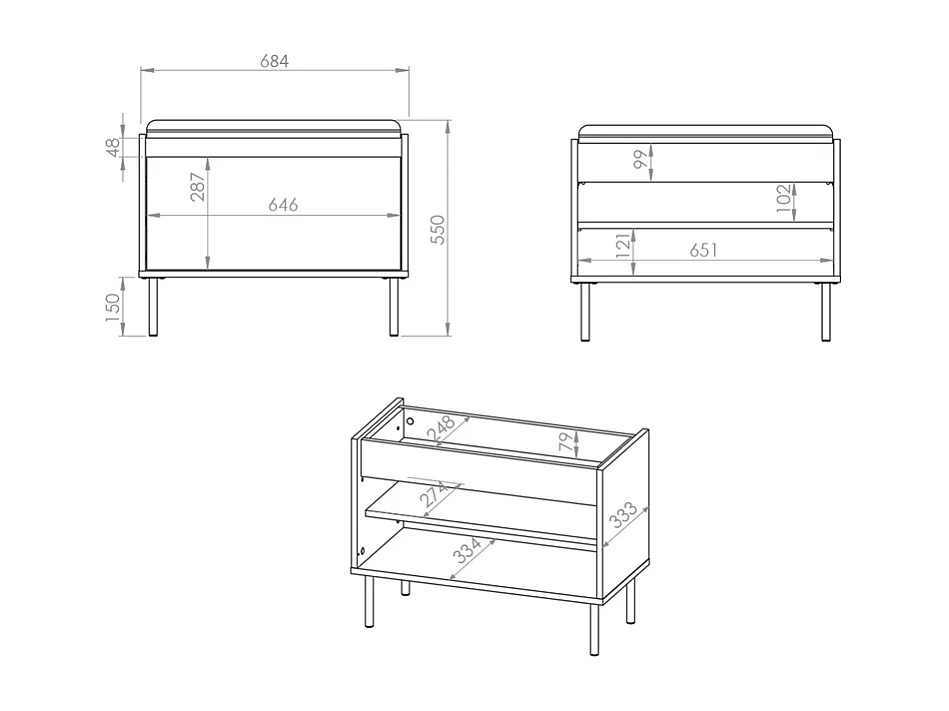 Móvel de entrada Alos Cashmere e Madeira de 1 porta com bengaleiro e banco para sapatos