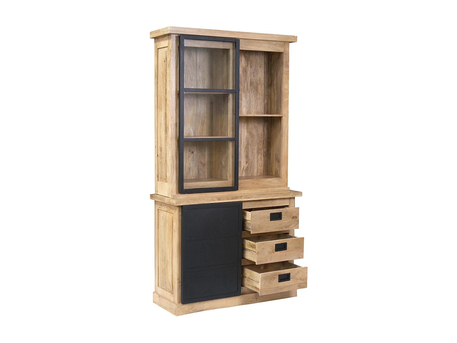 Vaisselier industriel moderne à portes coulissantes 120 cm CEYLAN