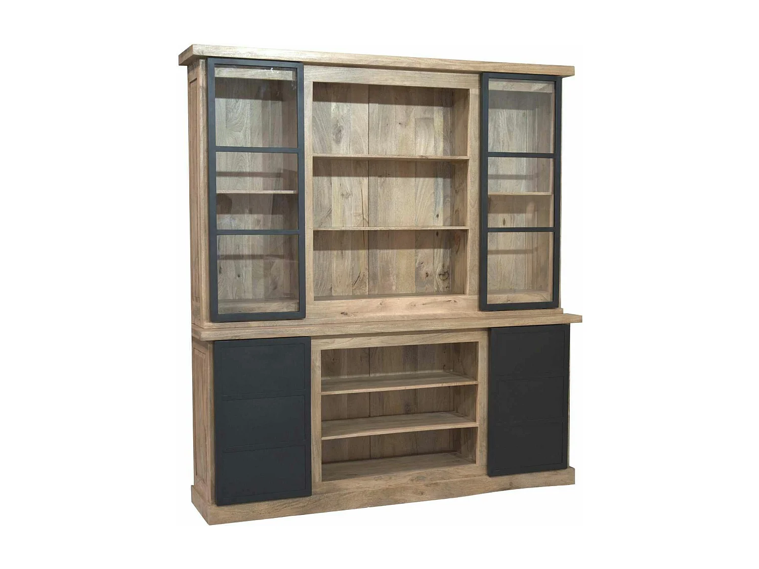 Vaisselier industriel moderne à portes coulissantes 200 cm CEYLAN