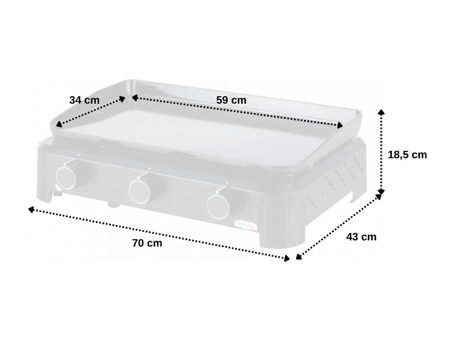 Gas bakplaat HENDAYE 300