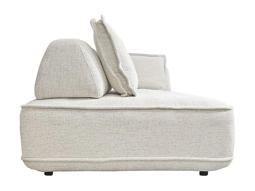 Canapé modulable 6 places dossiers amovibles tissu chiné écru - GAELLE