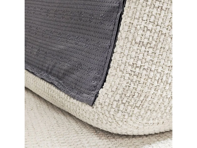 Canapé modulable 6 places dossiers amovibles tissu chiné écru - GAELLE