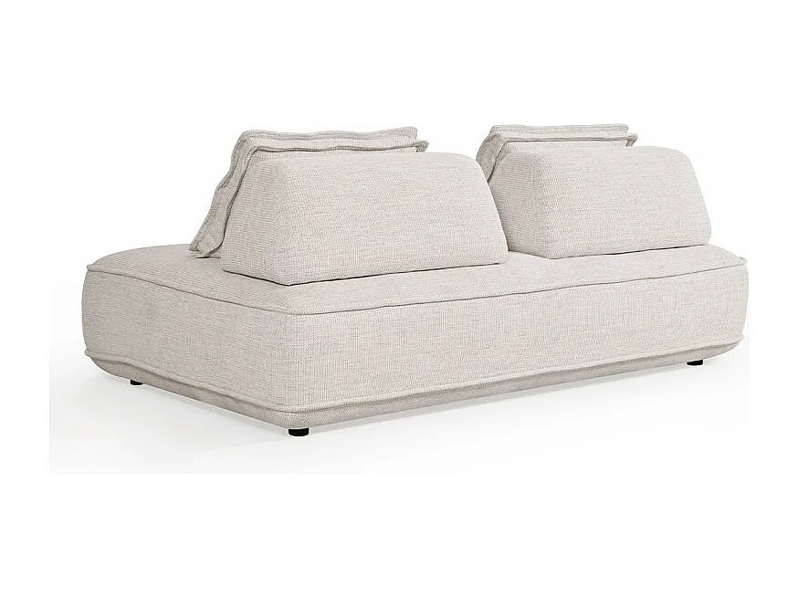 Canapé modulable 6 places dossiers amovibles tissu chiné écru - GAELLE