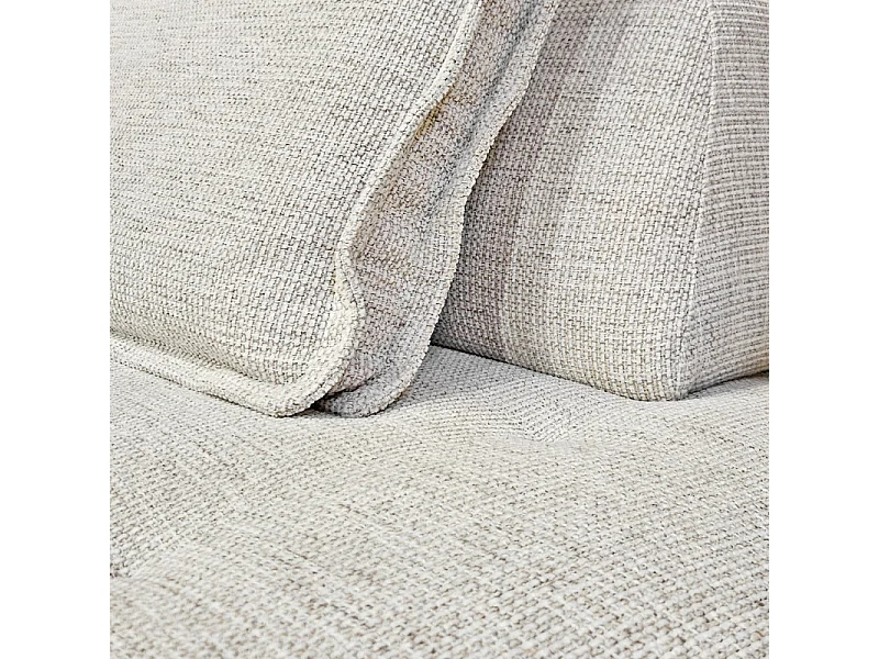 Canapé modulable 4 places dossiers amovibles tissu chiné écru - GAELLE