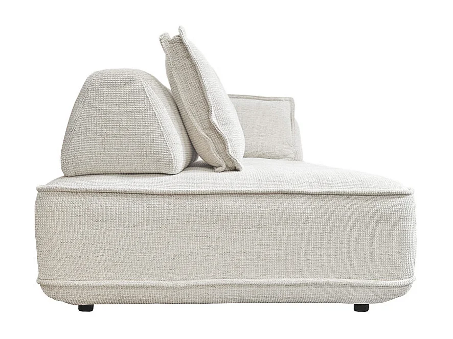 Canapé modulable 4 places dossiers amovibles tissu chiné écru - GAELLE