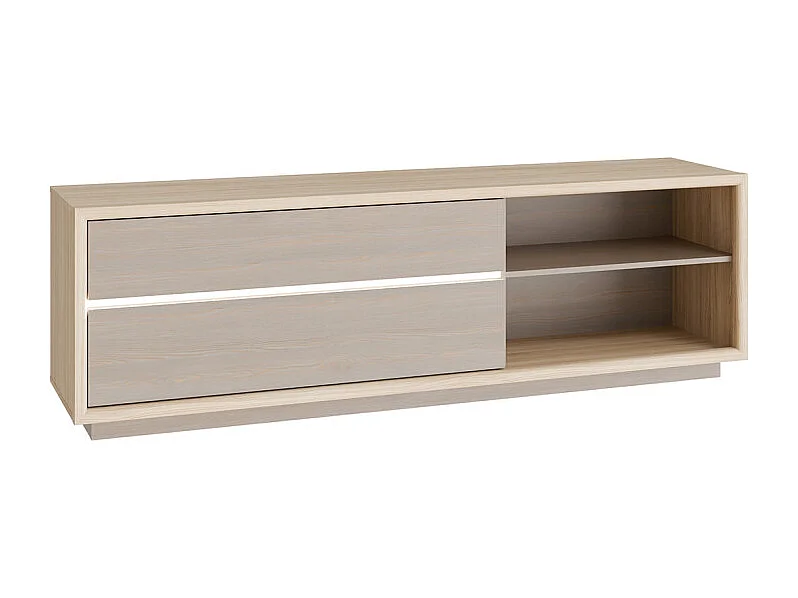 Meuble TV 185 cm décor chêne et pin avec éclairage LED – FREYA