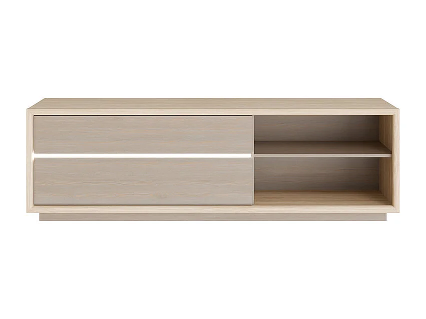 Meuble TV 185 cm décor chêne et pin avec éclairage LED – FREYA