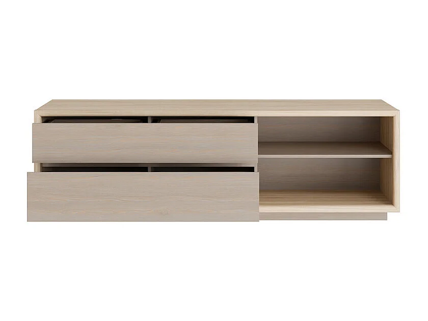 Meuble TV 185 cm décor chêne et pin avec éclairage LED – FREYA