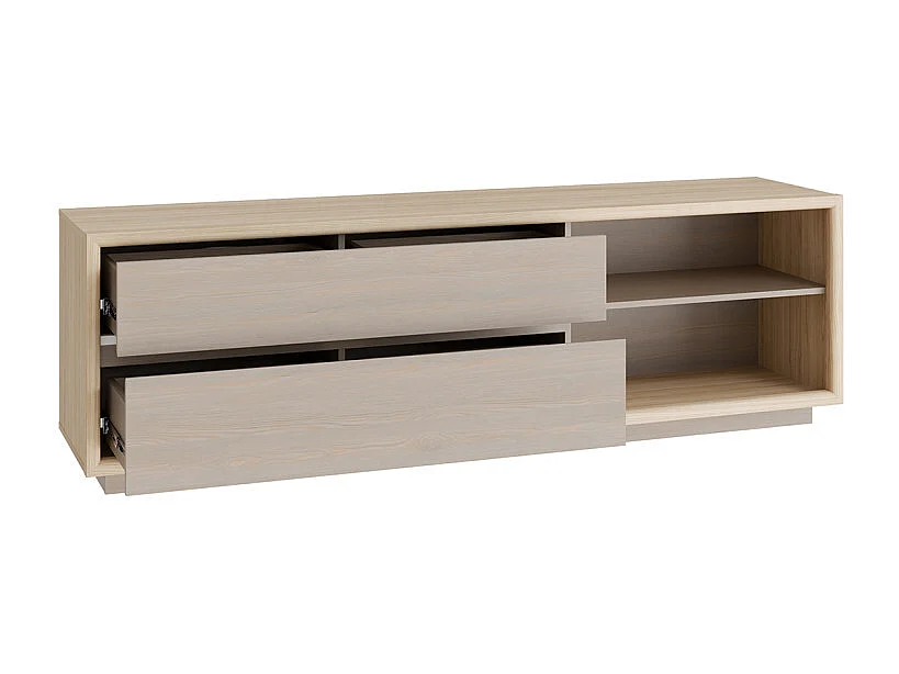 Meuble TV 185 cm décor chêne et pin avec éclairage LED – FREYA