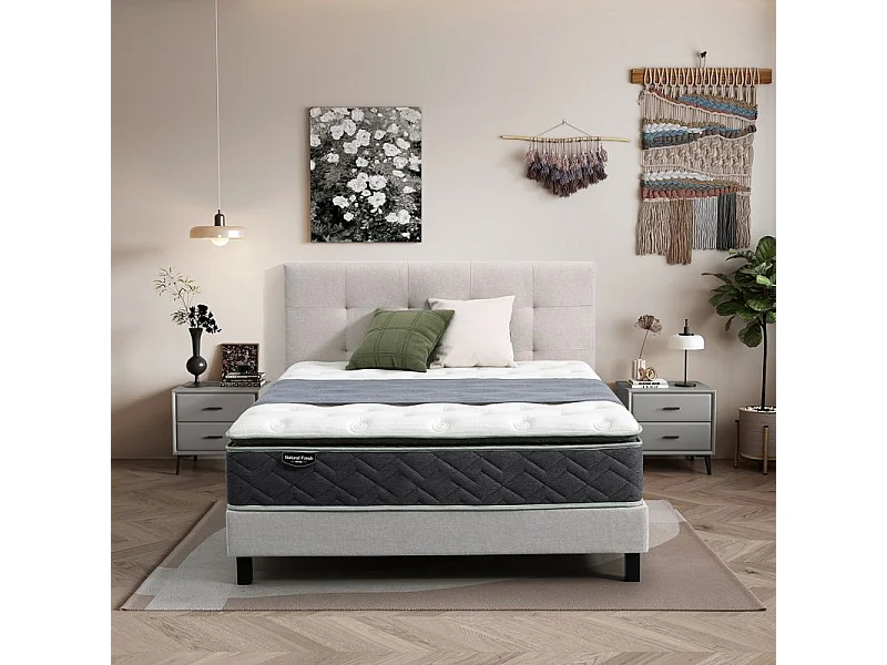 Matelas 180 x 200 cm hybride ressorts ensachés et mousses – SPIRIT