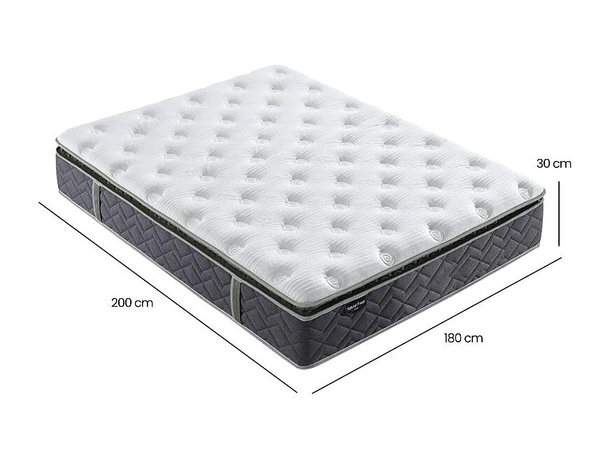 Matelas 180 x 200 cm hybride ressorts ensachés et mousses – SPIRIT