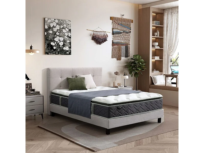 Matelas 180 x 200 cm hybride ressorts ensachés et mousses – SPIRIT