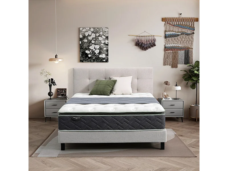 Matelas 140 x 190 cm hybride ressorts ensachés et mousses – SPIRIT