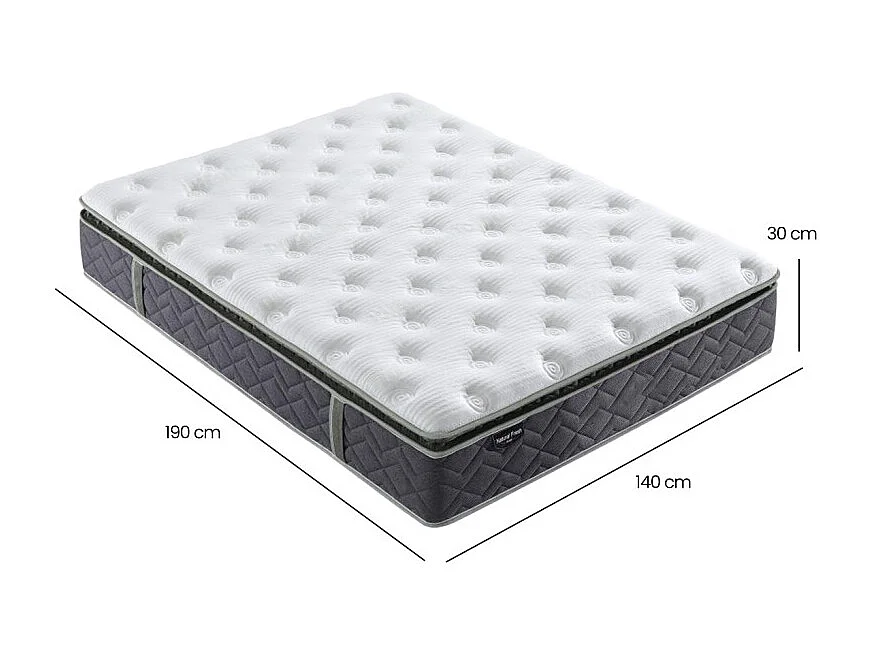 Matelas 140 x 190 cm hybride ressorts ensachés et mousses – SPIRIT