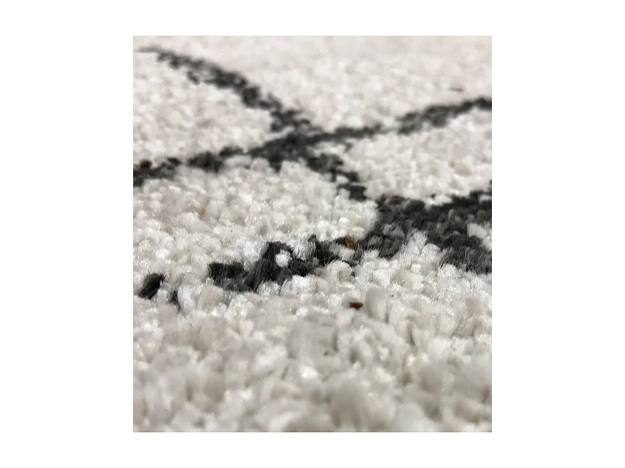 Tapis 120x170 cm beige et noir motif berbère ethnique - ANTOINE 1399