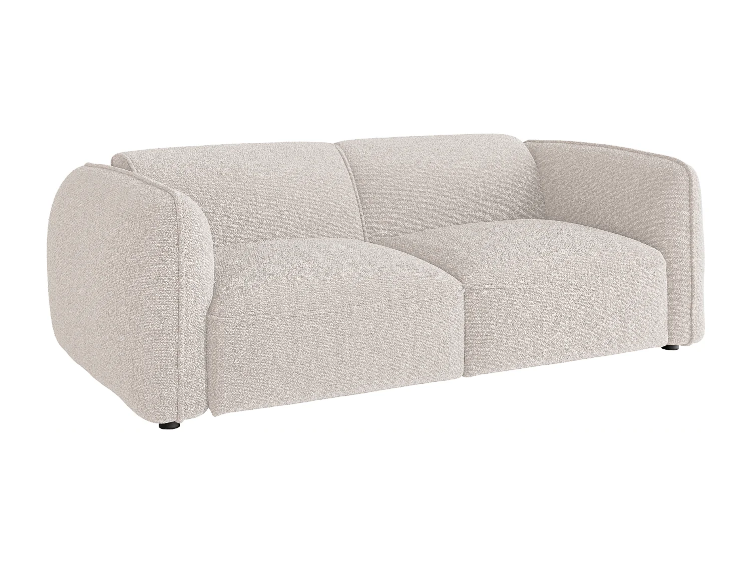 Canapé modulable 2 places en tissu chenille beige CAMILIO de Maison Céphy