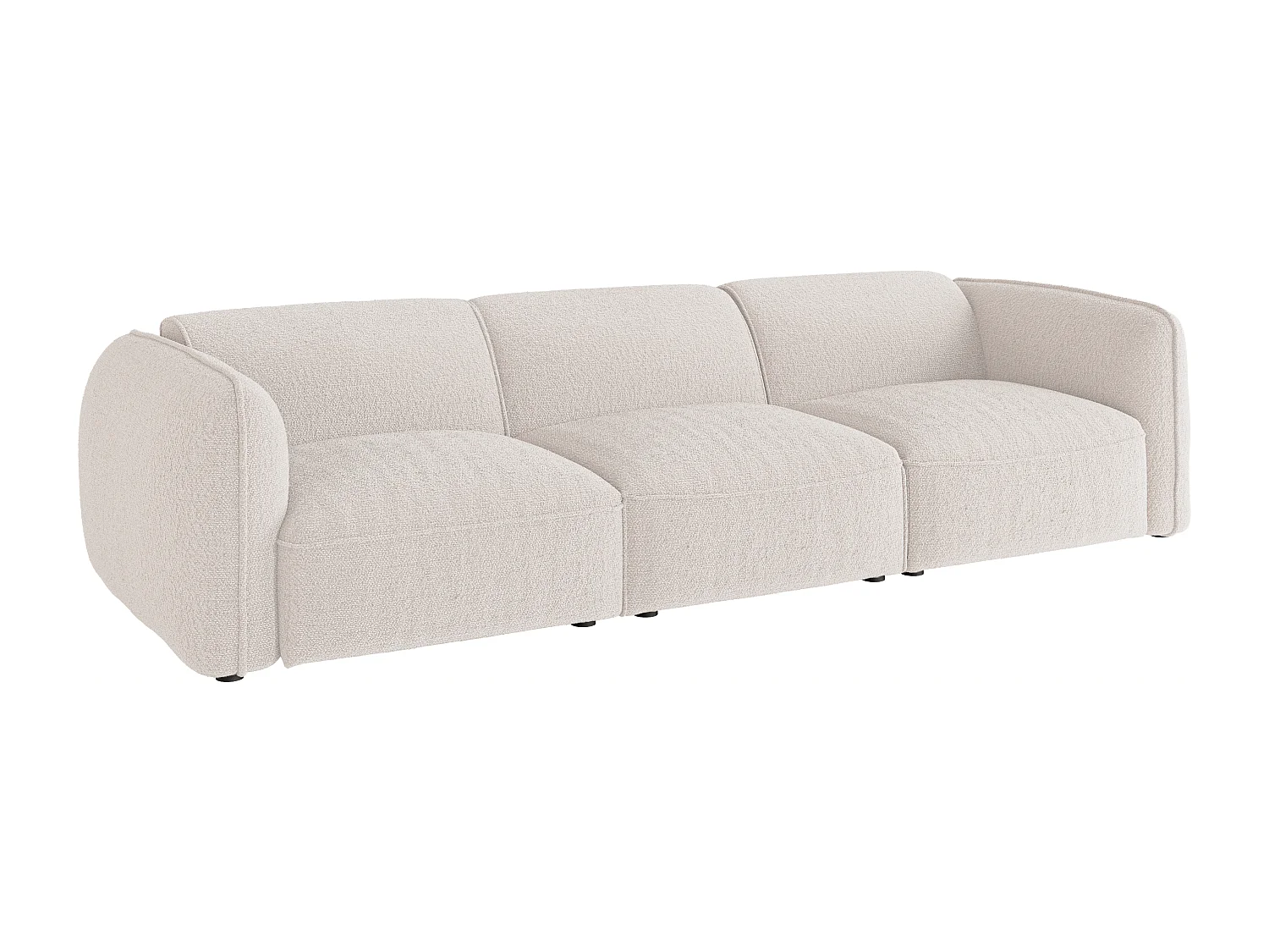 Canapé modulable 3 places en tissu chenille beige CAMILIO de Maison Céphy