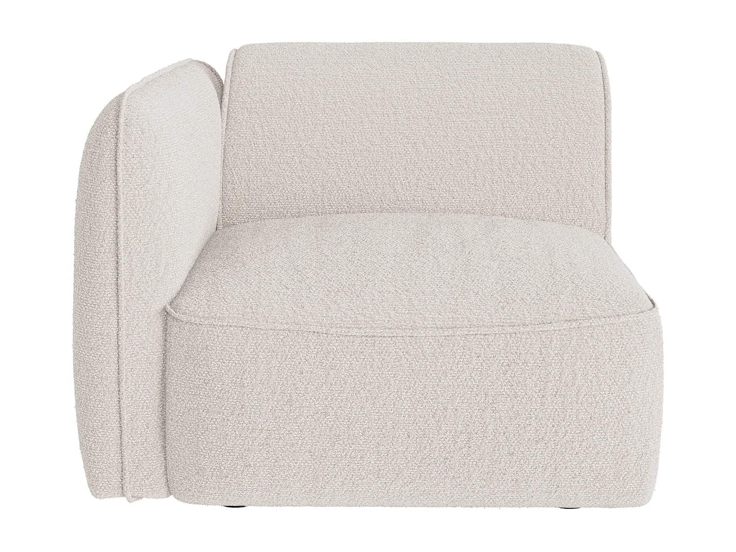 Canapé d'angle droit modulable en tissu chenille beige CAMILIO de Maison Céphy