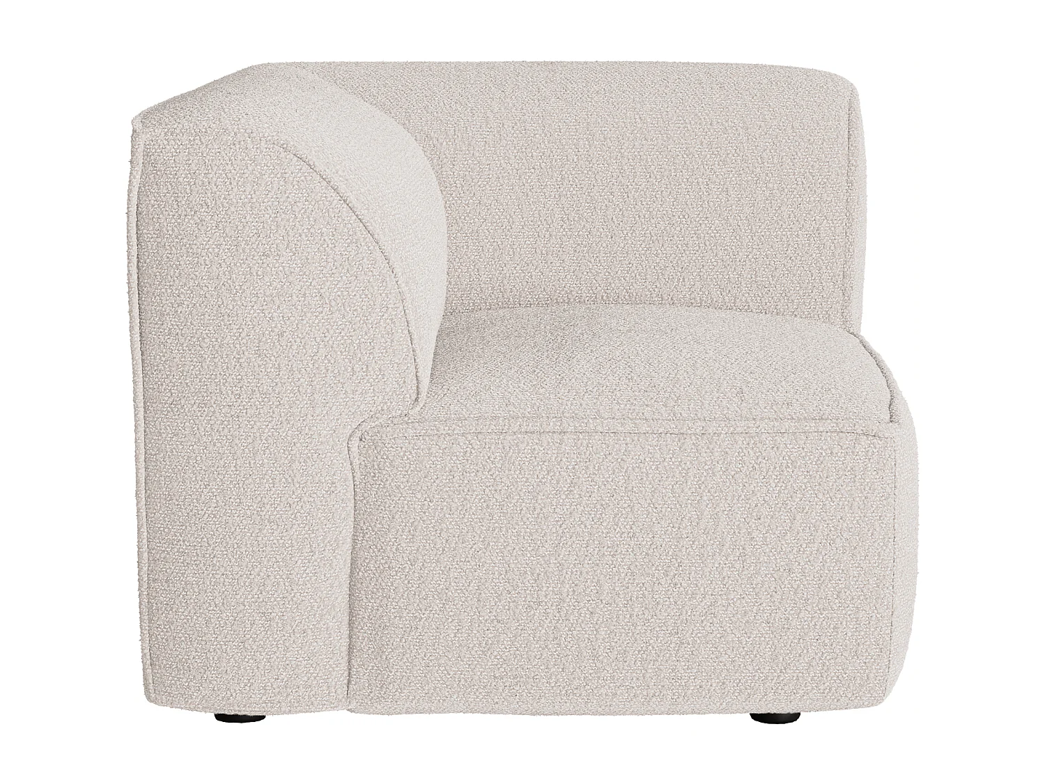 Canapé d'angle droit avec dossier modulable en tissu chenille beige CAMILIO de Maison Céphy