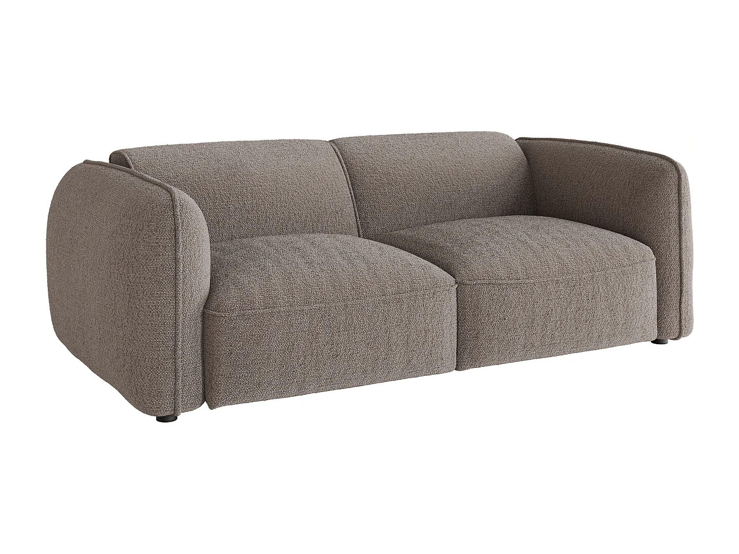 Canapé modulable 2 places en tissu chenille taupe CAMILIO de Maison Céphy