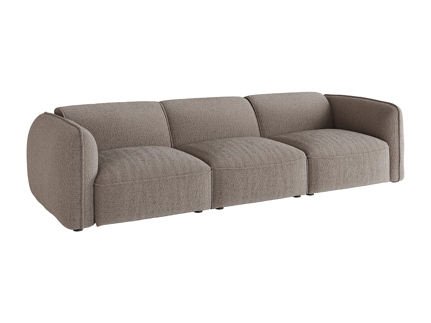 Canapé modulable 3 places en tissu chenille taupe CAMILIO de Maison Céphy