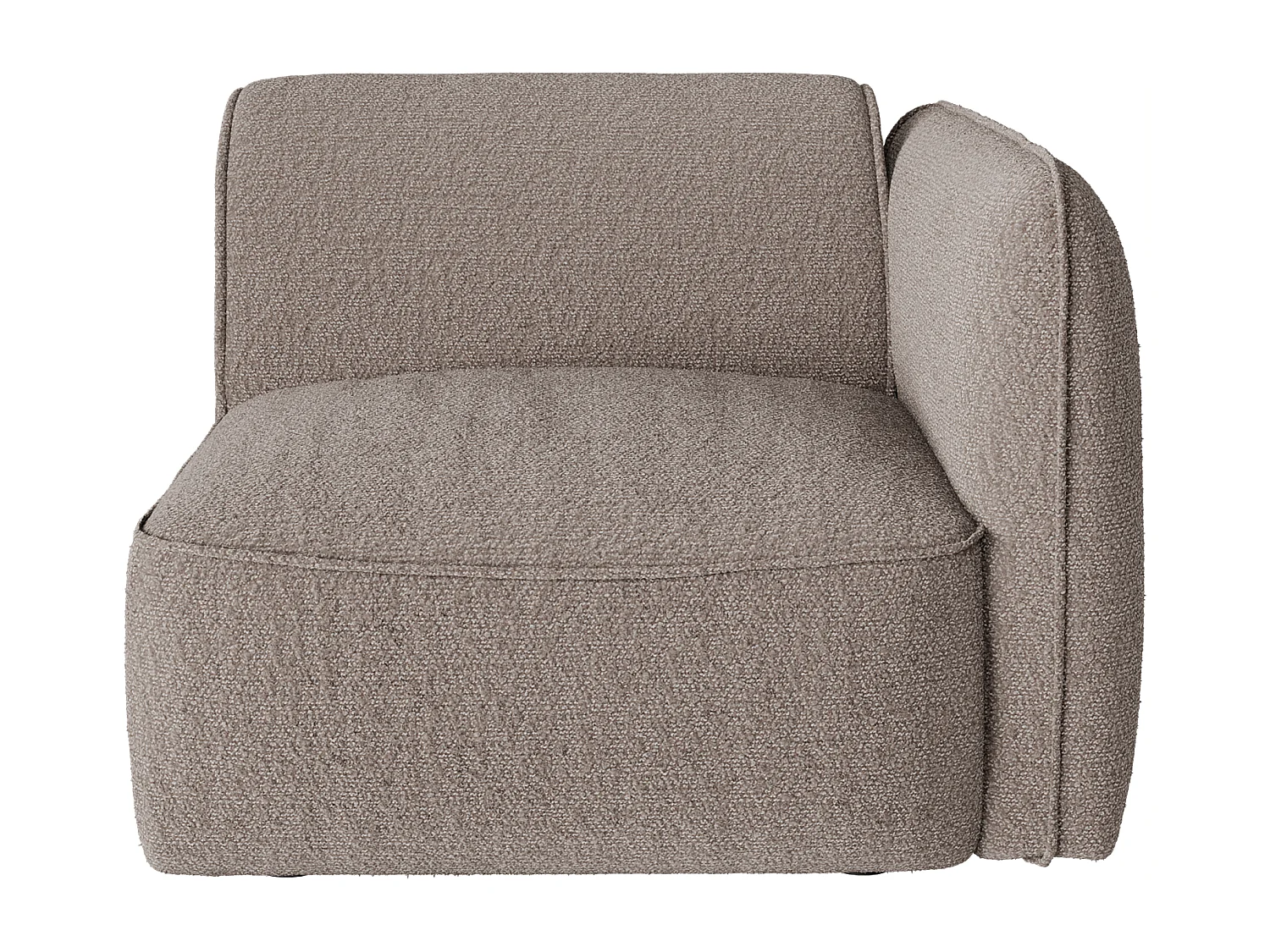 Canapé modulable 3 places en tissu chenille taupe CAMILIO de Maison Céphy