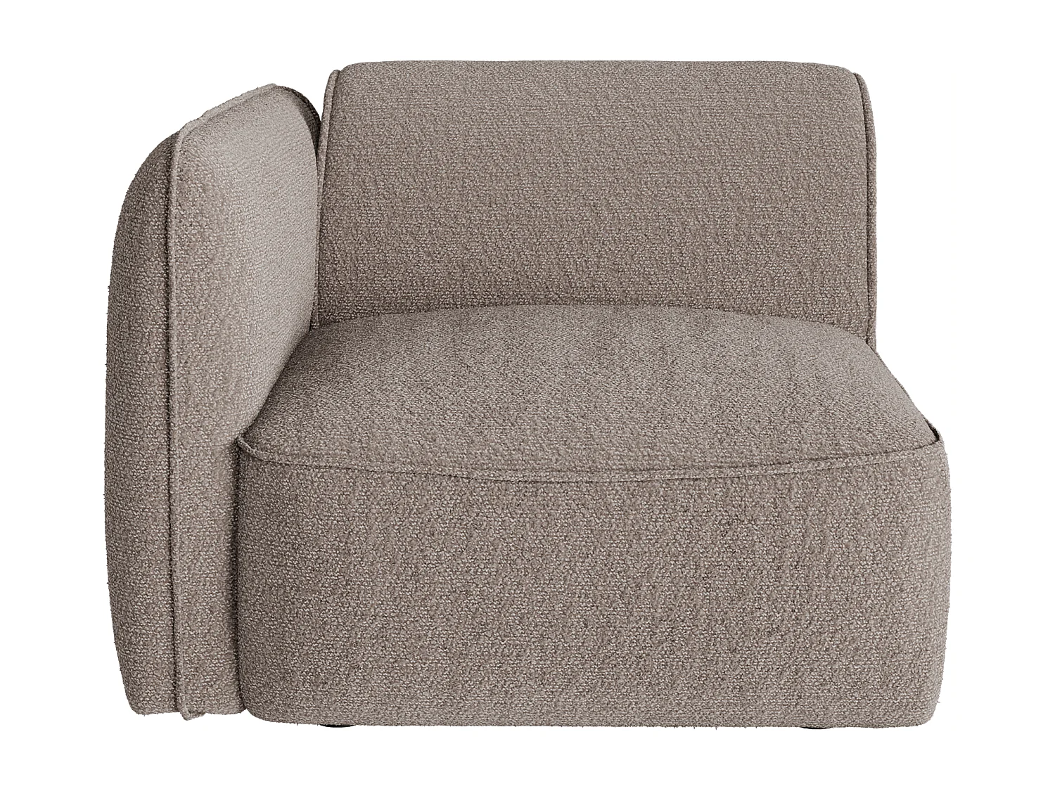 Canapé modulable 3 places en tissu chenille taupe CAMILIO de Maison Céphy
