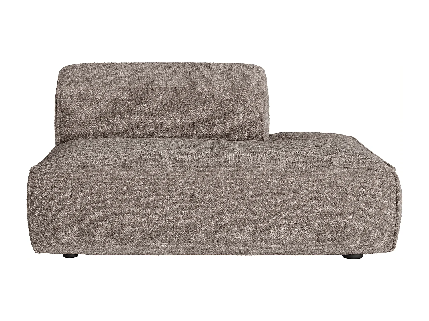 Canapé d'angle droit avec dossier modulable en tissu chenille taupe CAMILIO de Maison Céphy