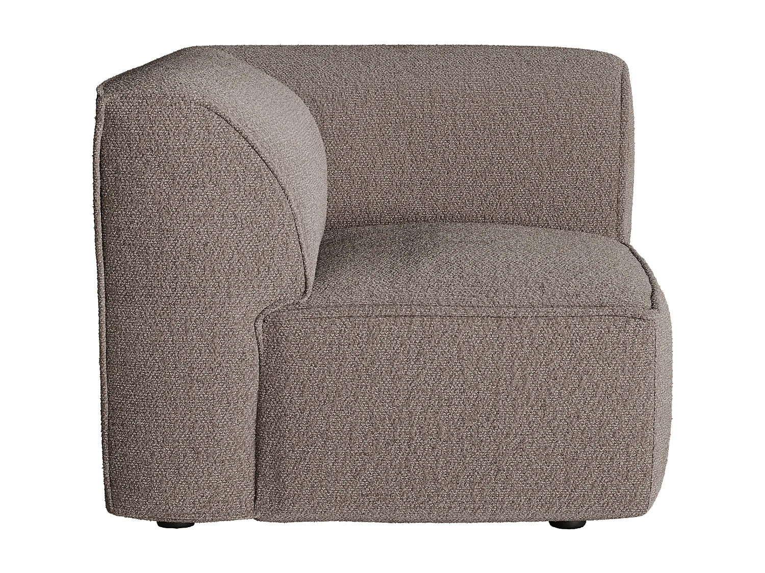 Canapé d'angle droit avec dossier modulable en tissu chenille taupe CAMILIO de Maison Céphy
