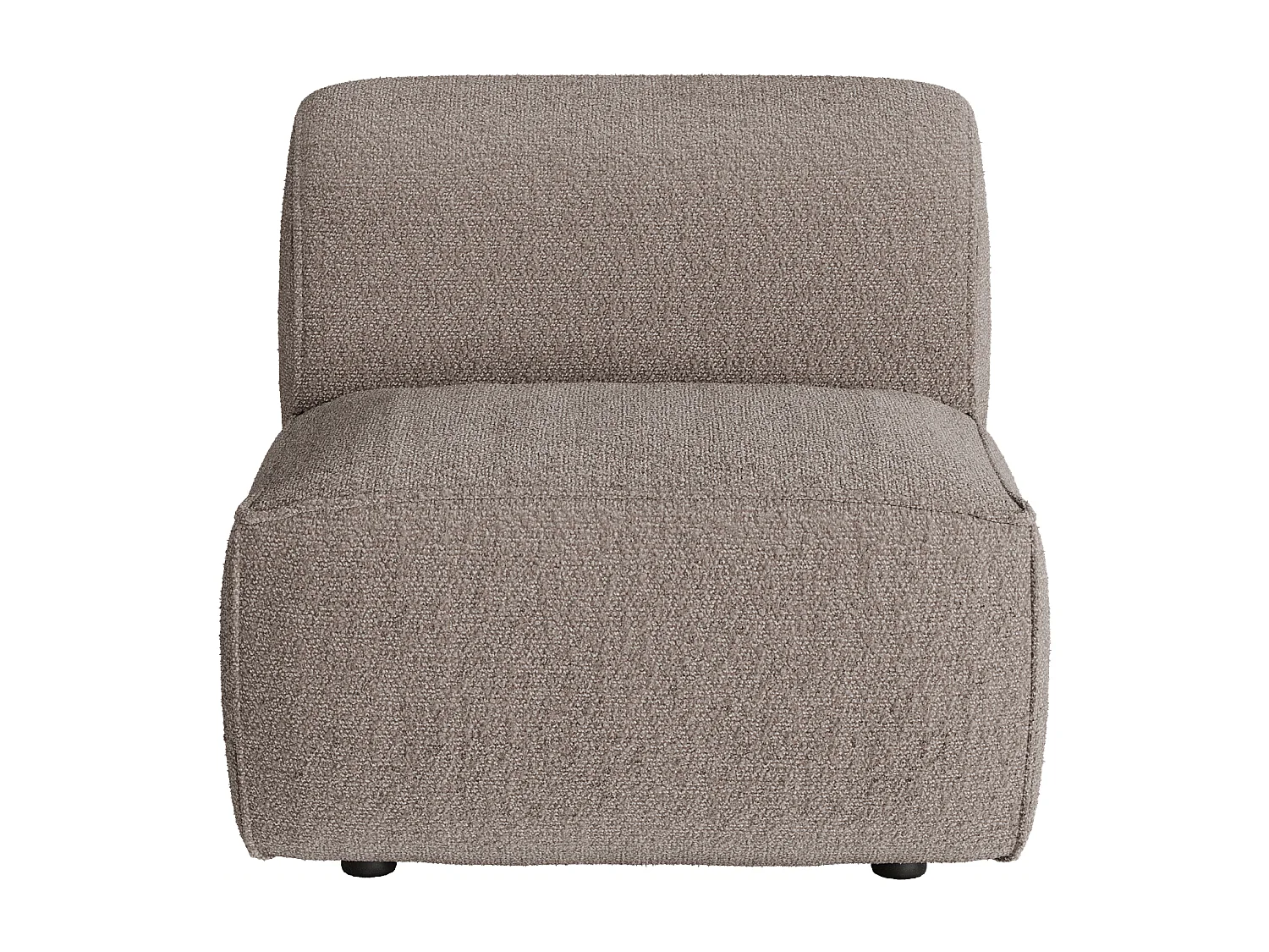 Canapé d'angle droit avec dossier modulable en tissu chenille taupe CAMILIO de Maison Céphy