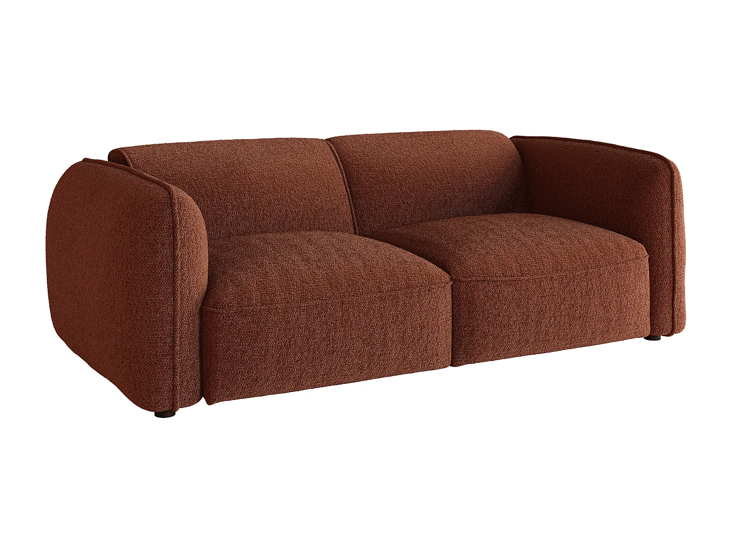 Canapé modulable 2 places en tissu chenille terracotta CAMILIO de Maison Céphy