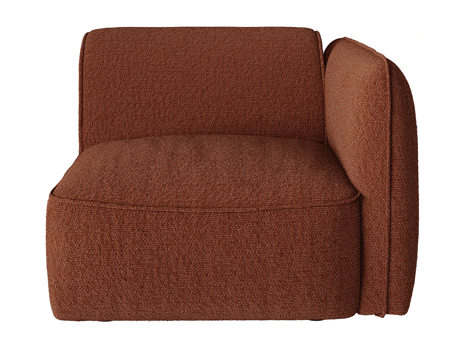 Canapé modulable 2 places en tissu chenille terracotta CAMILIO de Maison Céphy