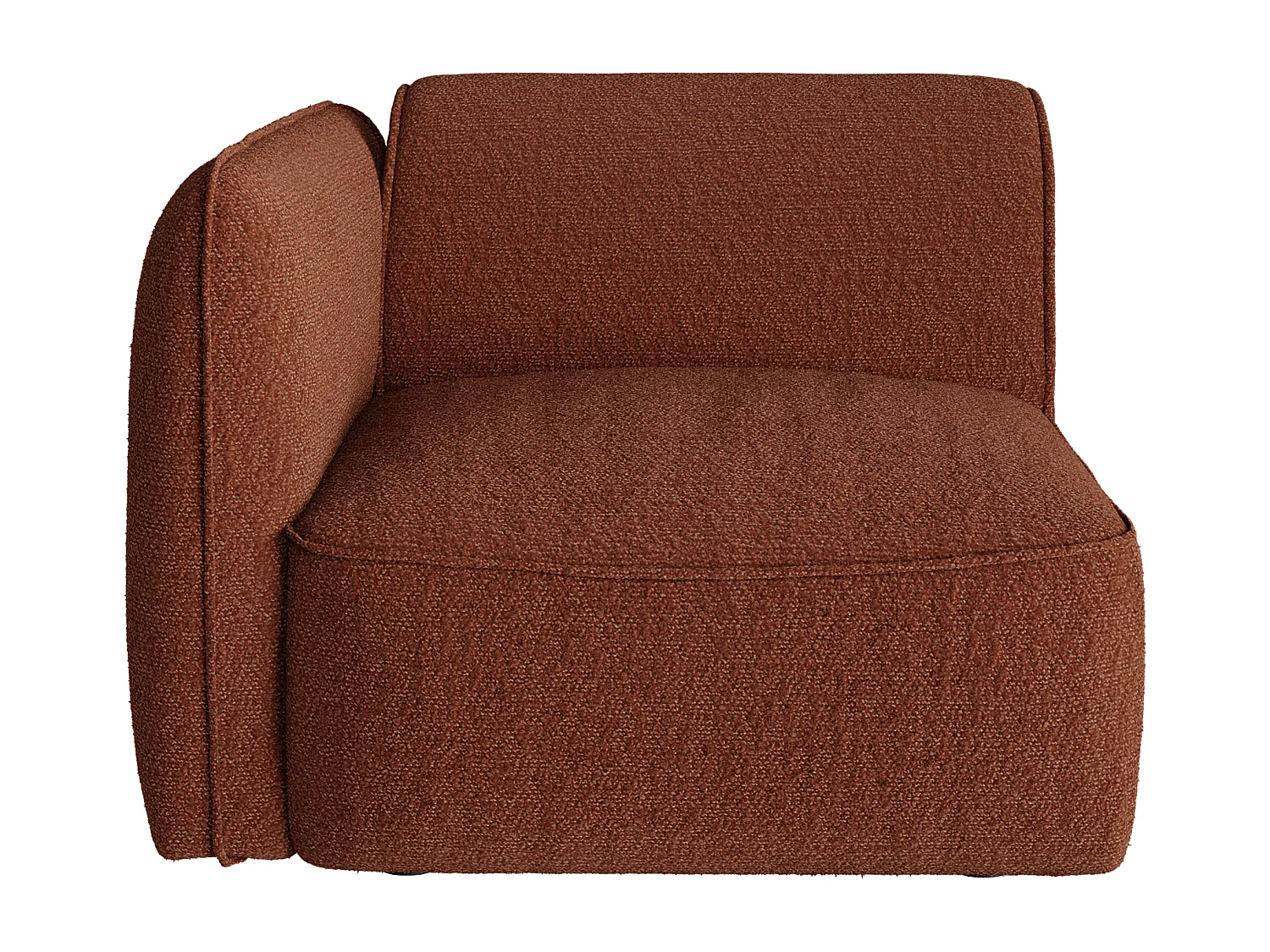 Canapé modulable 2 places en tissu chenille terracotta CAMILIO de Maison Céphy