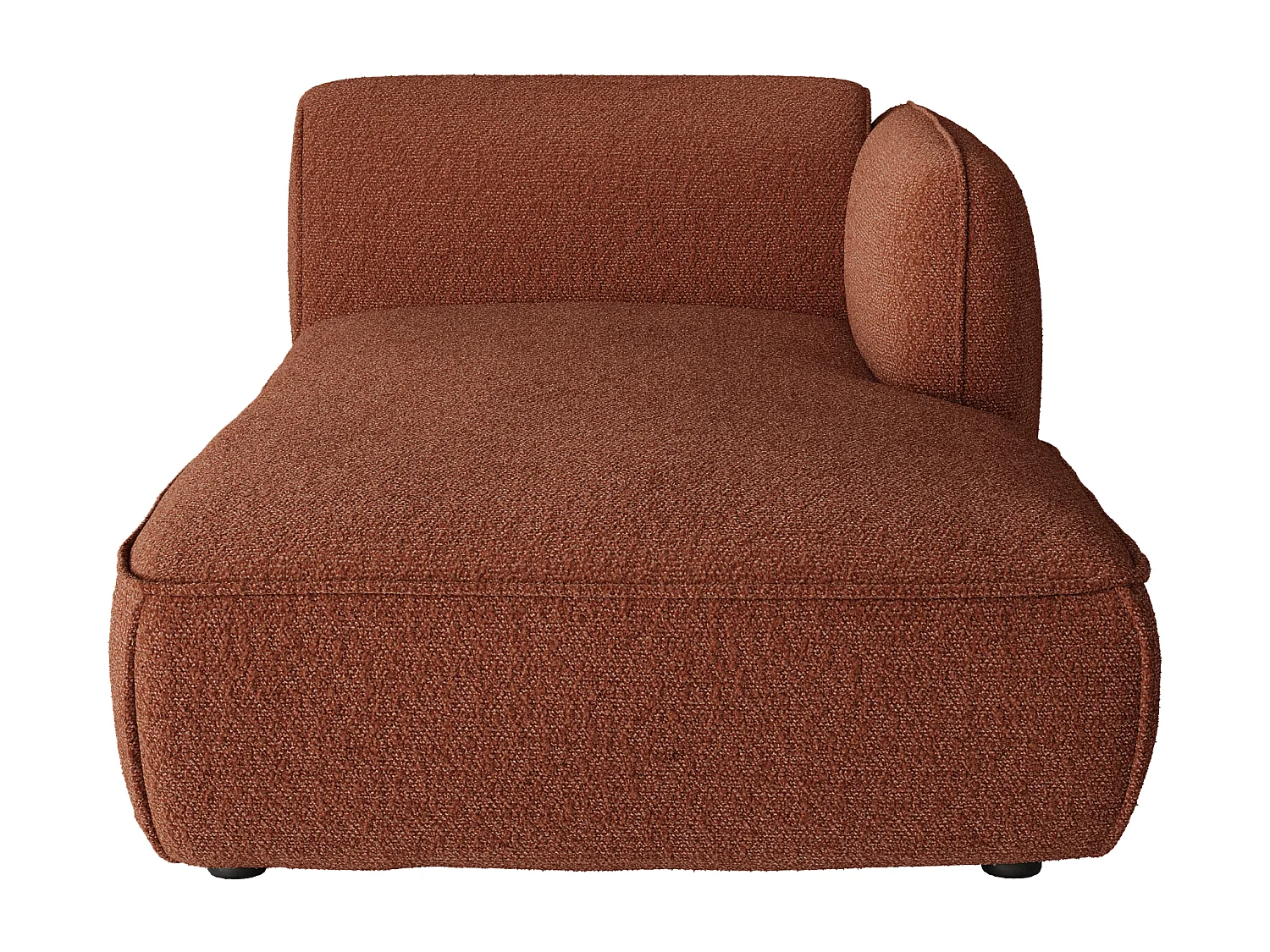 Canapé d'angle droit modulable en tissu chenille terracotta CAMILIO de Maison Céphy