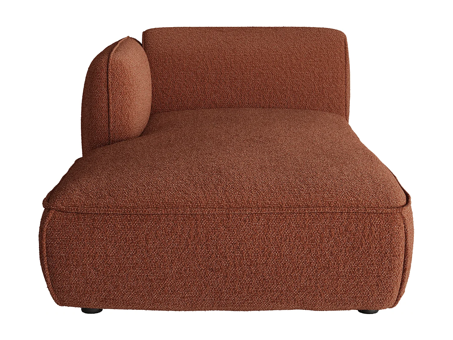 Canapé d'angle panoramique modulable en tissu chenille terracotta CAMILIO de Maison Céphy
