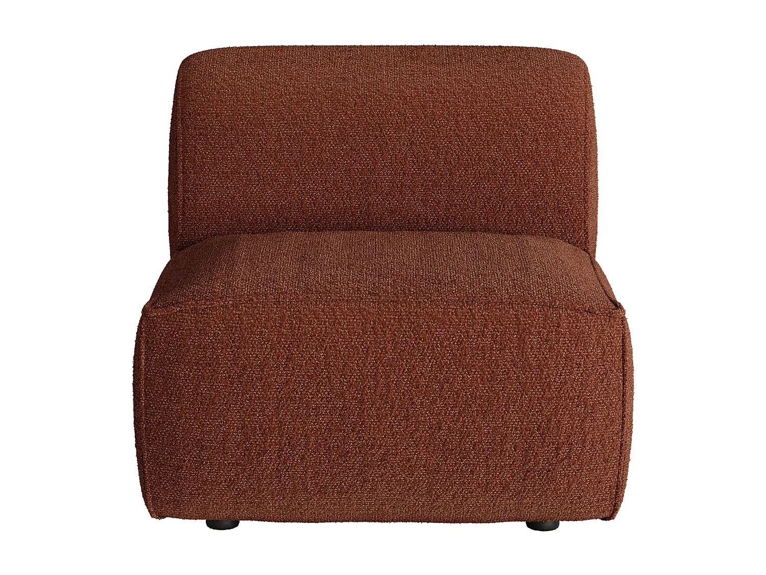 Canapé d'angle droit avec dossier modulable en tissu chenille terracotta CAMILIO de Maison Céphy