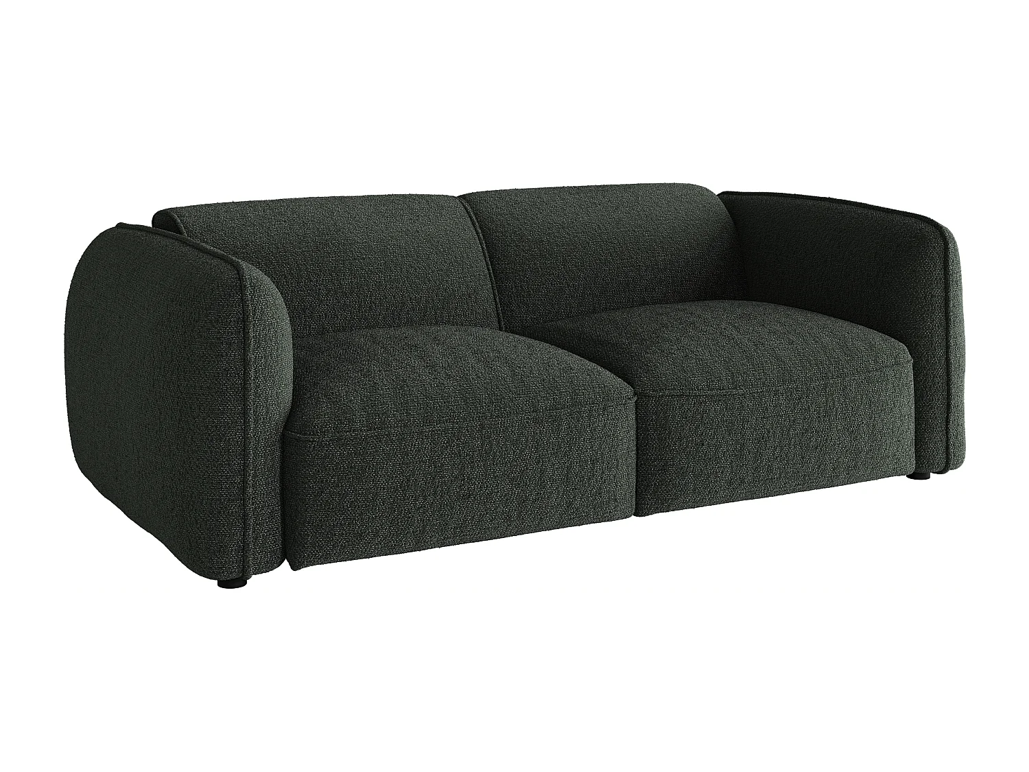 Canapé modulable 2 places en tissu chenille vert CAMILIO de Maison Céphy