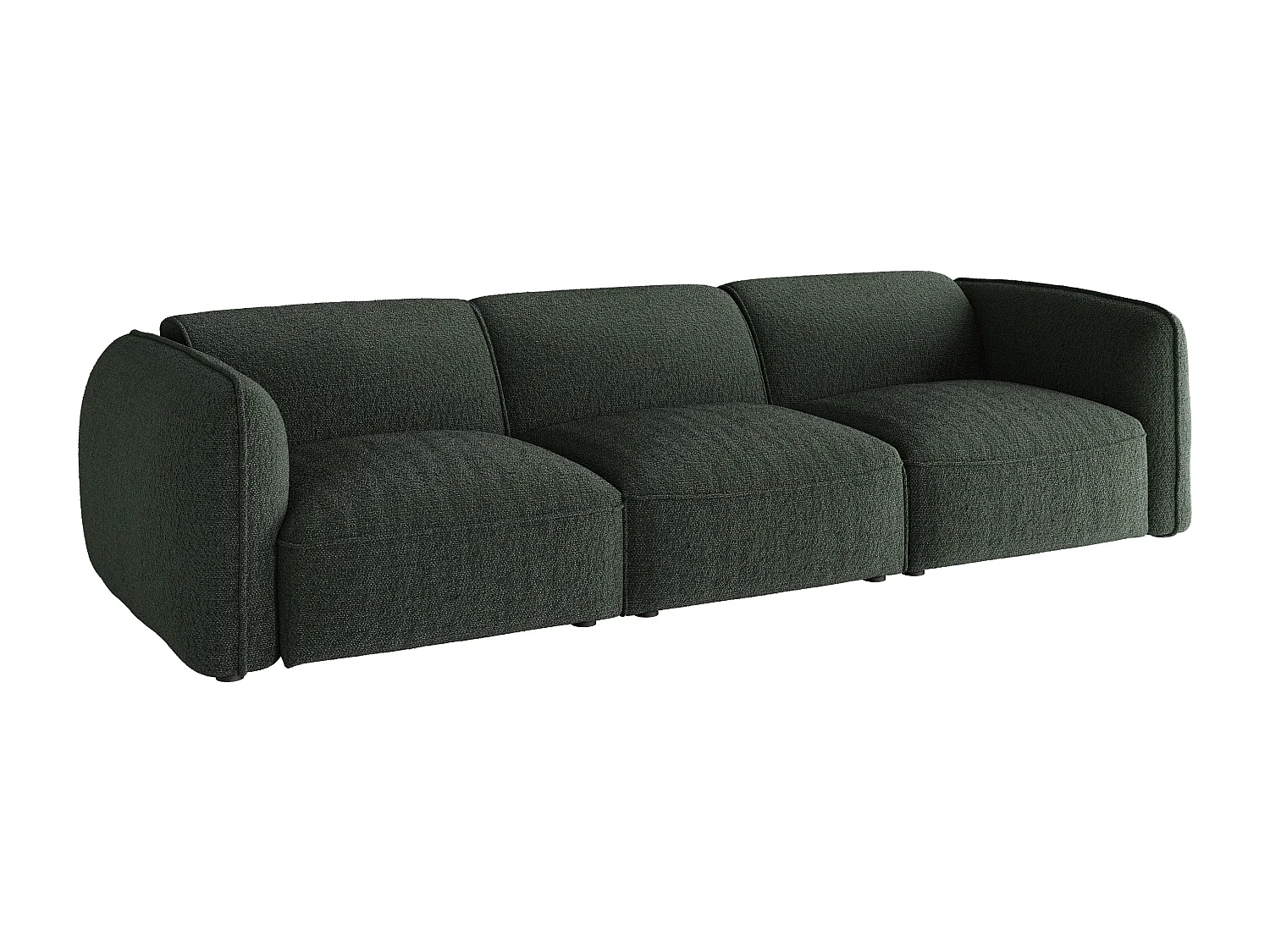 Canapé modulable 3 places en tissu chenille vert CAMILIO de Maison Céphy