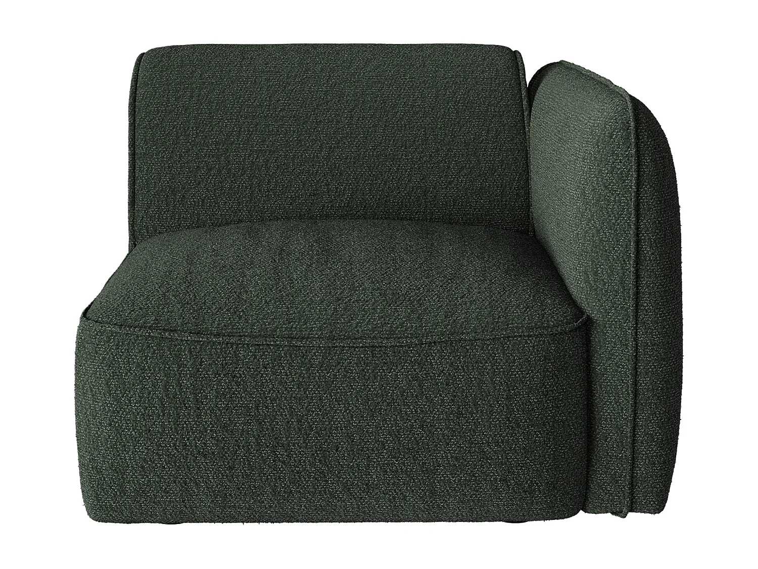 Canapé modulable 3 places en tissu chenille vert CAMILIO de Maison Céphy