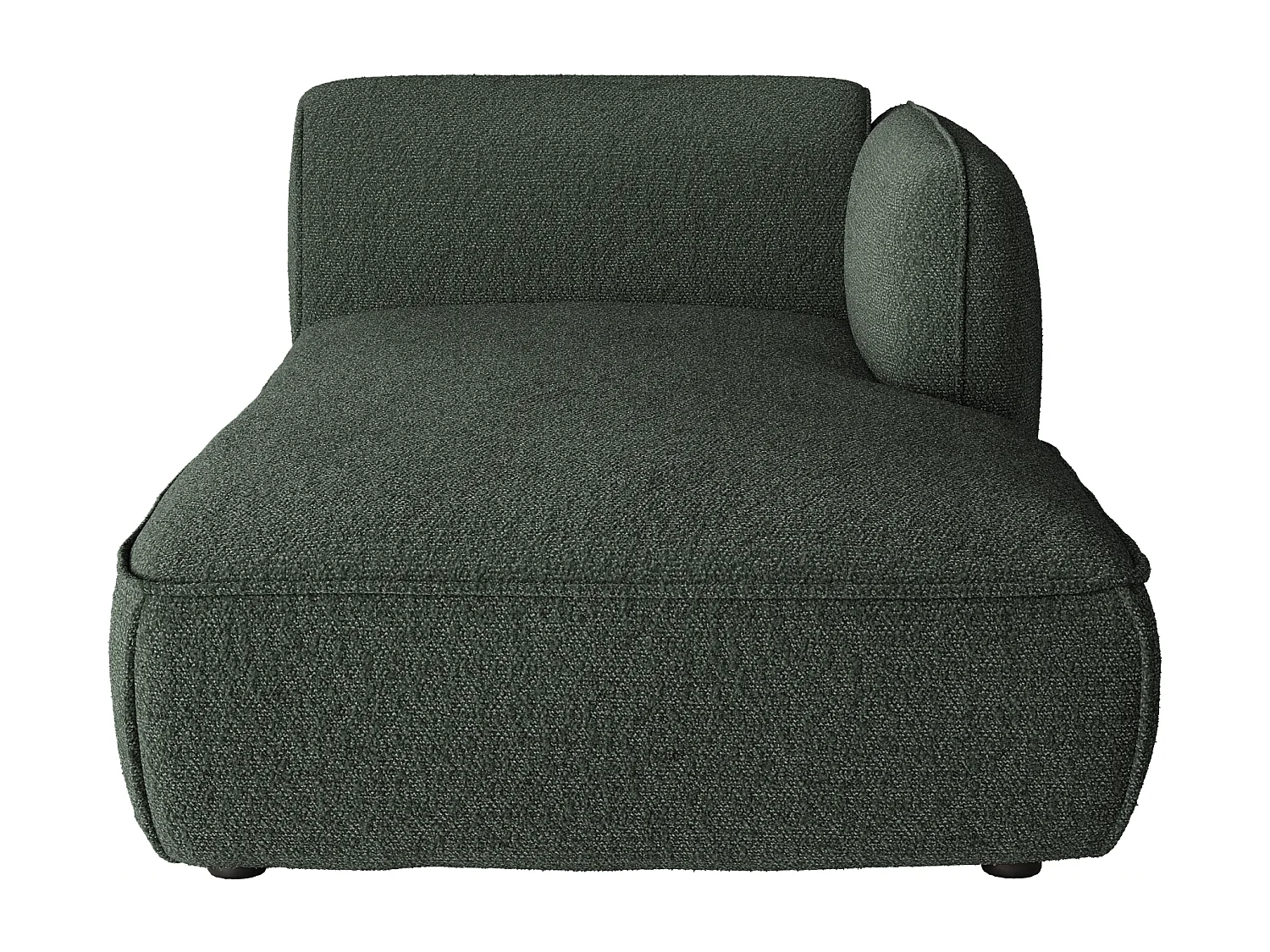 Canapé d'angle droit modulable en tissu chenille vert CAMILIO de Maison Céphy