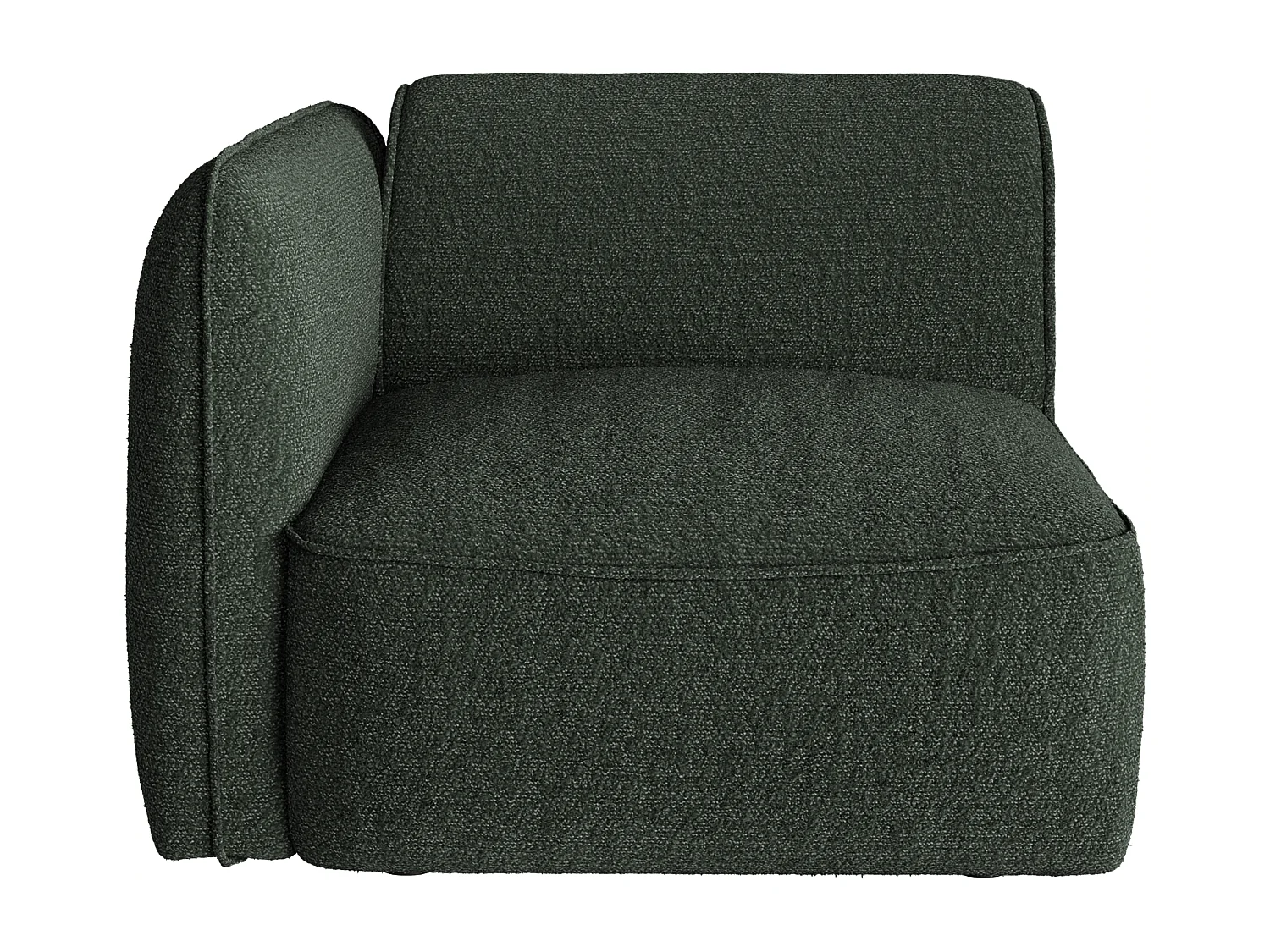 Canapé d'angle droit modulable en tissu chenille vert CAMILIO de Maison Céphy