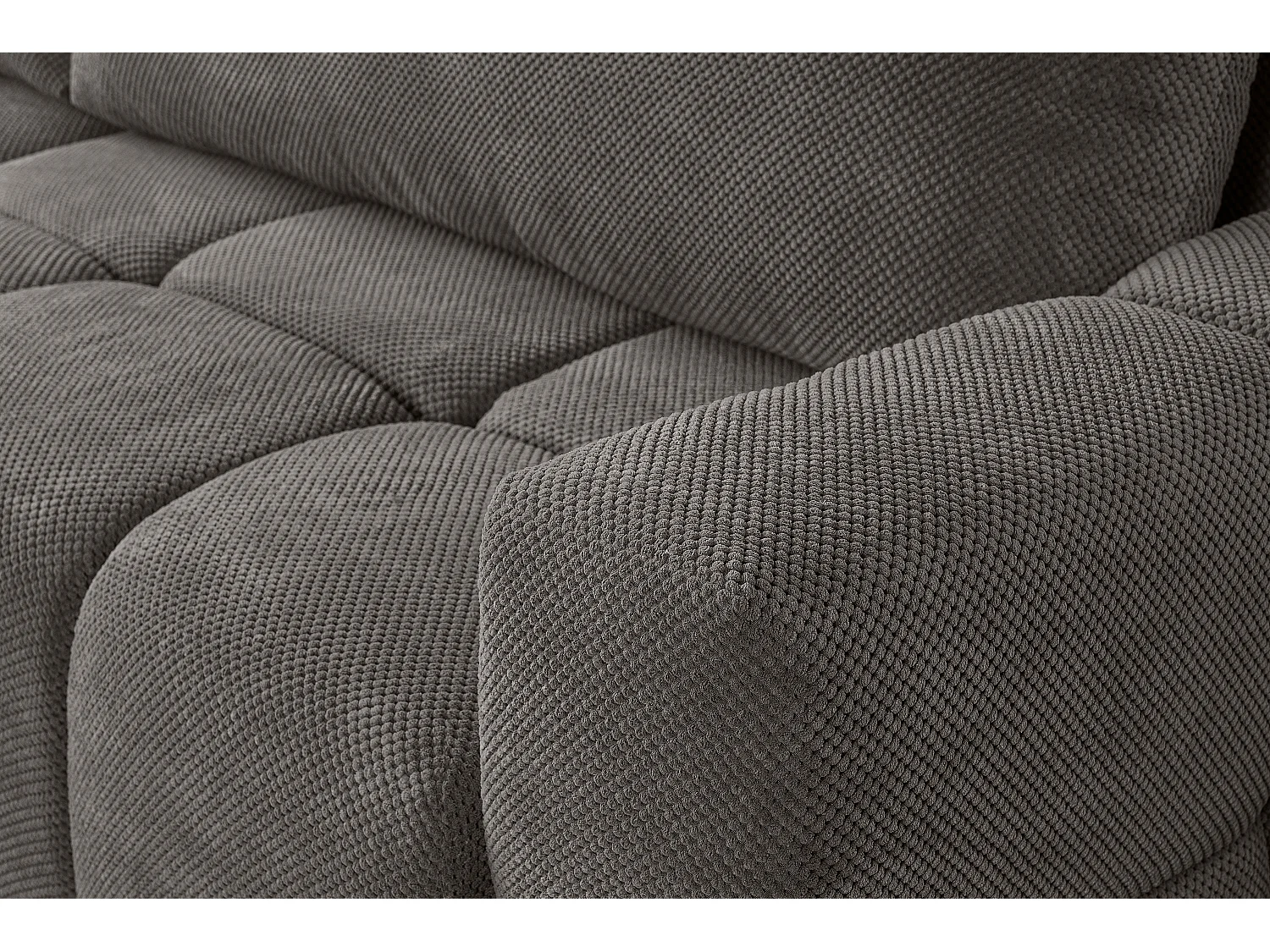 Canapé d’angle MODENA réversible convertible avec coffre – grand canapé salon, lit d’appoint, design moderne, tissu gris, confortable pour toute la famille