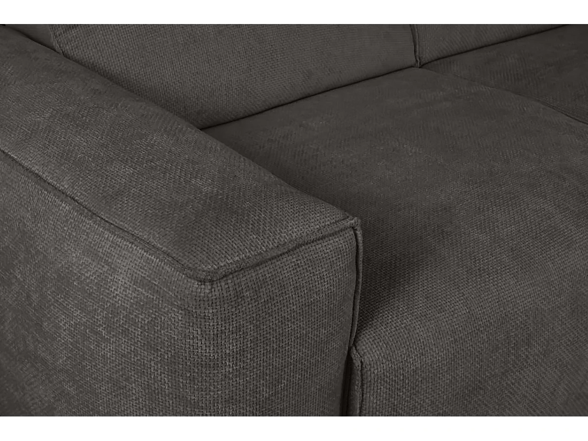 Canapé d’angle LUXOR L droit convertible avec coffre – canapé salon moderne, lit d’appoint, tissu brun chocolat, canapé familial confortable