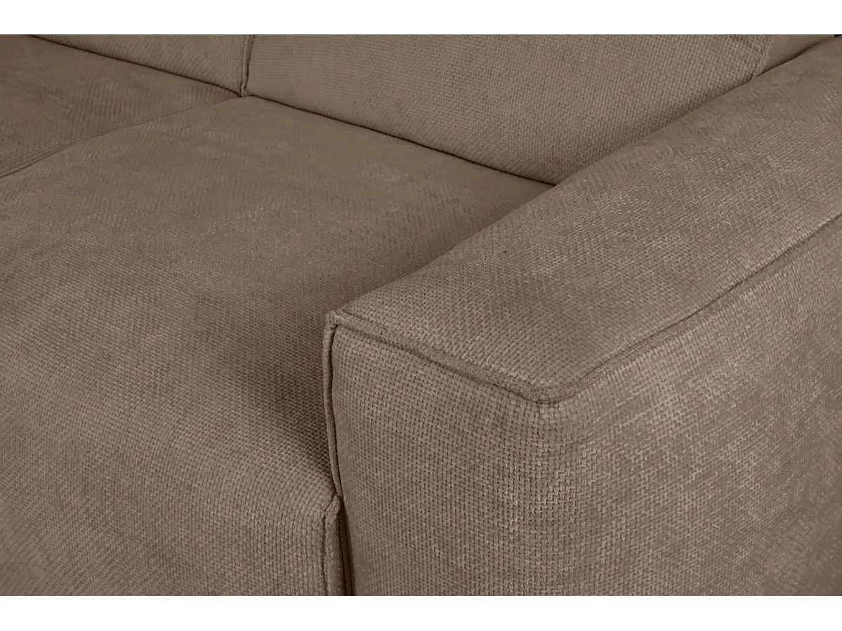 Canapé d’angle LUXOR L gauche convertible avec coffre – canapé salon moderne, lit d’appoint, tissu brun, canapé familial confortable