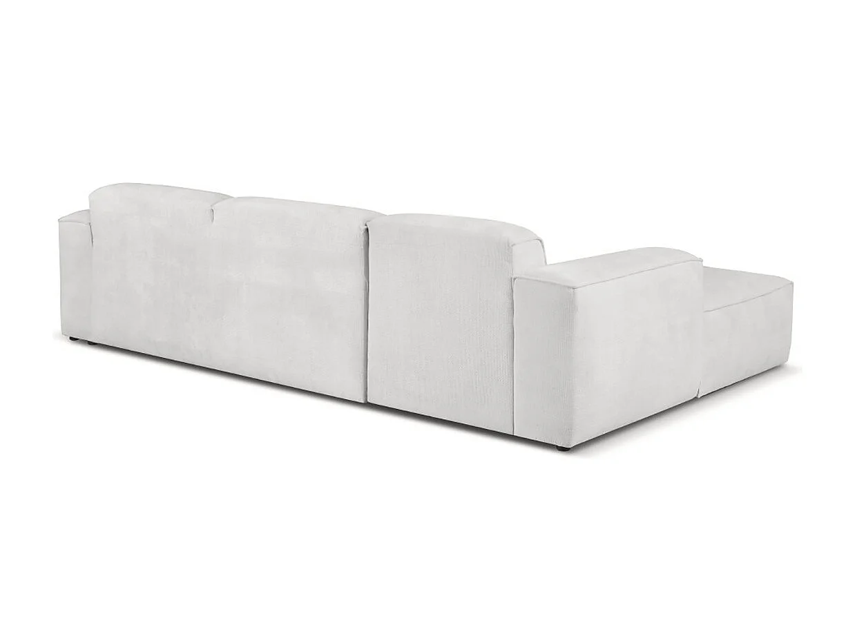 Canapé d’angle LUXOR L gauche convertible avec coffre – canapé salon moderne, lit d’appoint, tissu gris clair, canapé familial confortable