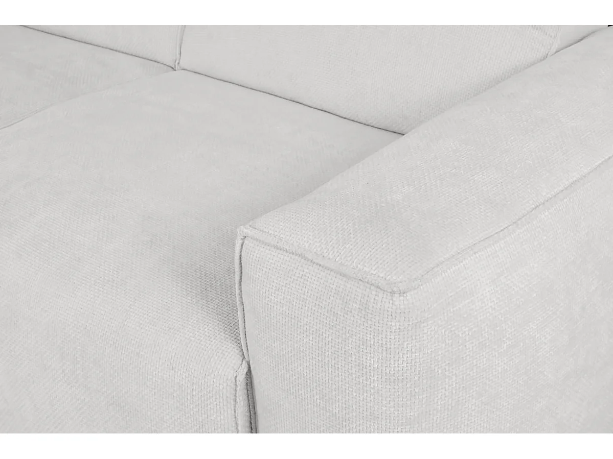 Canapé d’angle LUXOR L gauche convertible avec coffre – canapé salon moderne, lit d’appoint, tissu gris clair, canapé familial confortable