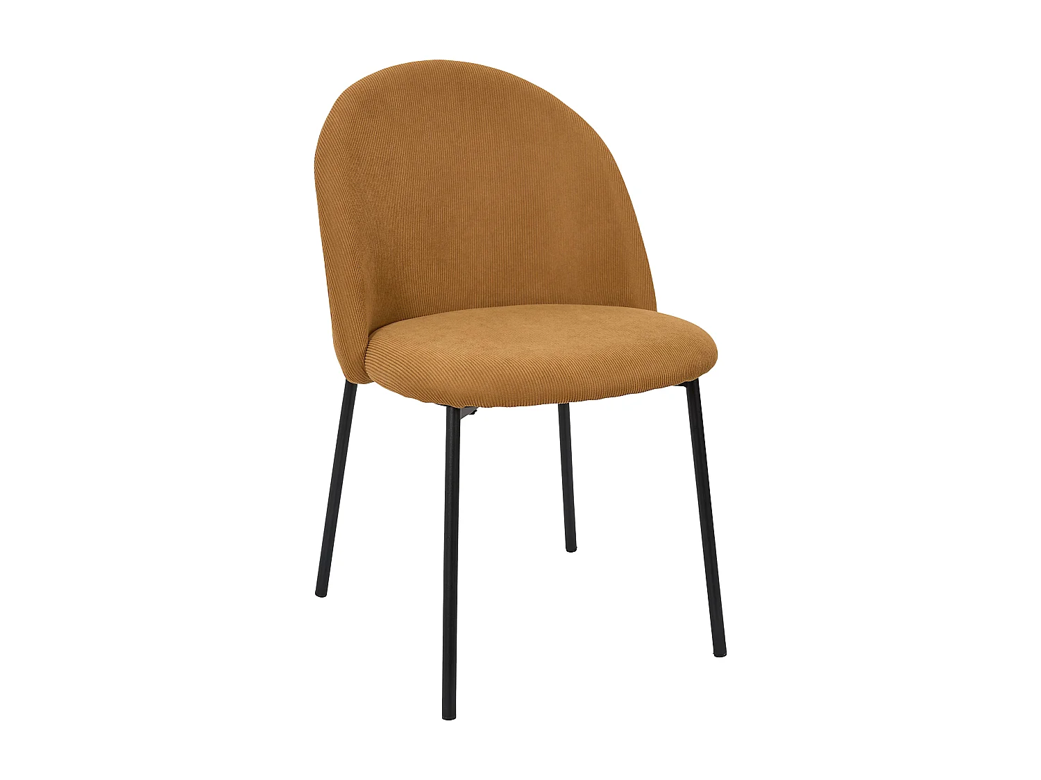 Lot de 4 Chaises - HOME DECO FACTORY - Jules - Côtelees - Jaunes