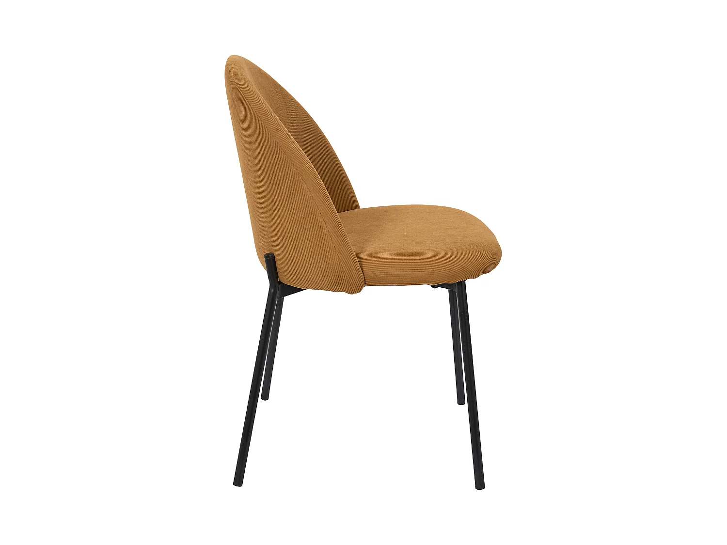 Lot de 4 Chaises - HOME DECO FACTORY - Jules - Côtelees - Jaunes