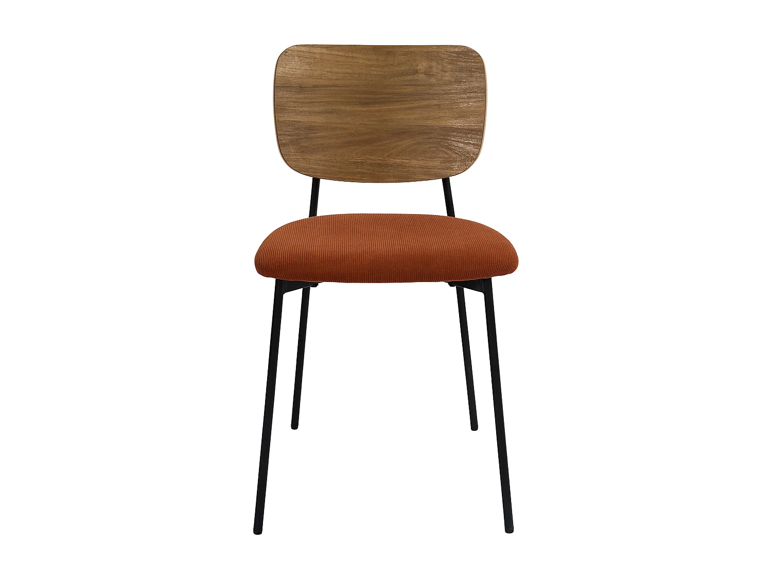 Lot de 4 Chaises - HOME DECO FACTORY - Jules - Côtele - Rouge