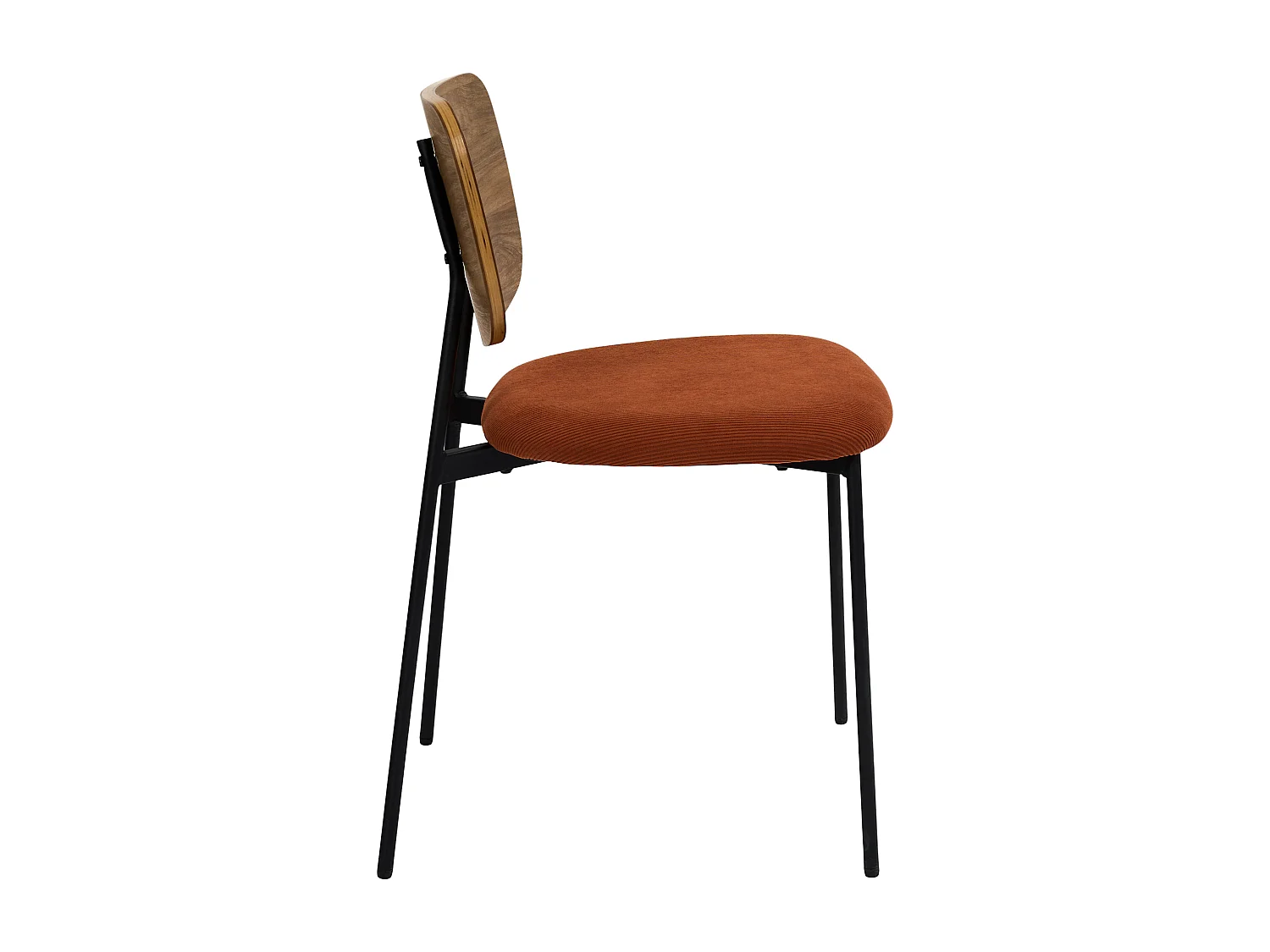Lot de 4 Chaises - HOME DECO FACTORY - Jules - Côtele - Rouge
